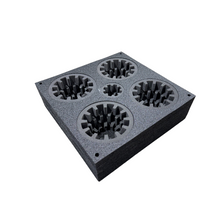 Load image into Gallery viewer, EPE Floral Arrangement Transport Tray, 5 Holes, 24 x 24 x 9 inches, Black, Adjustable for 2-8 inch Vases
