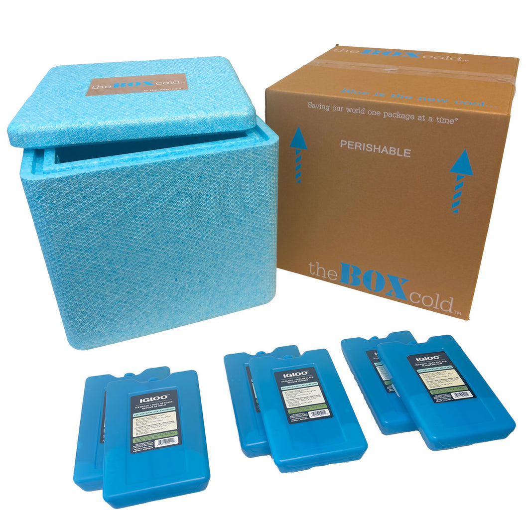 Insulated Cold Shipping Box with Ice Gel Blocks