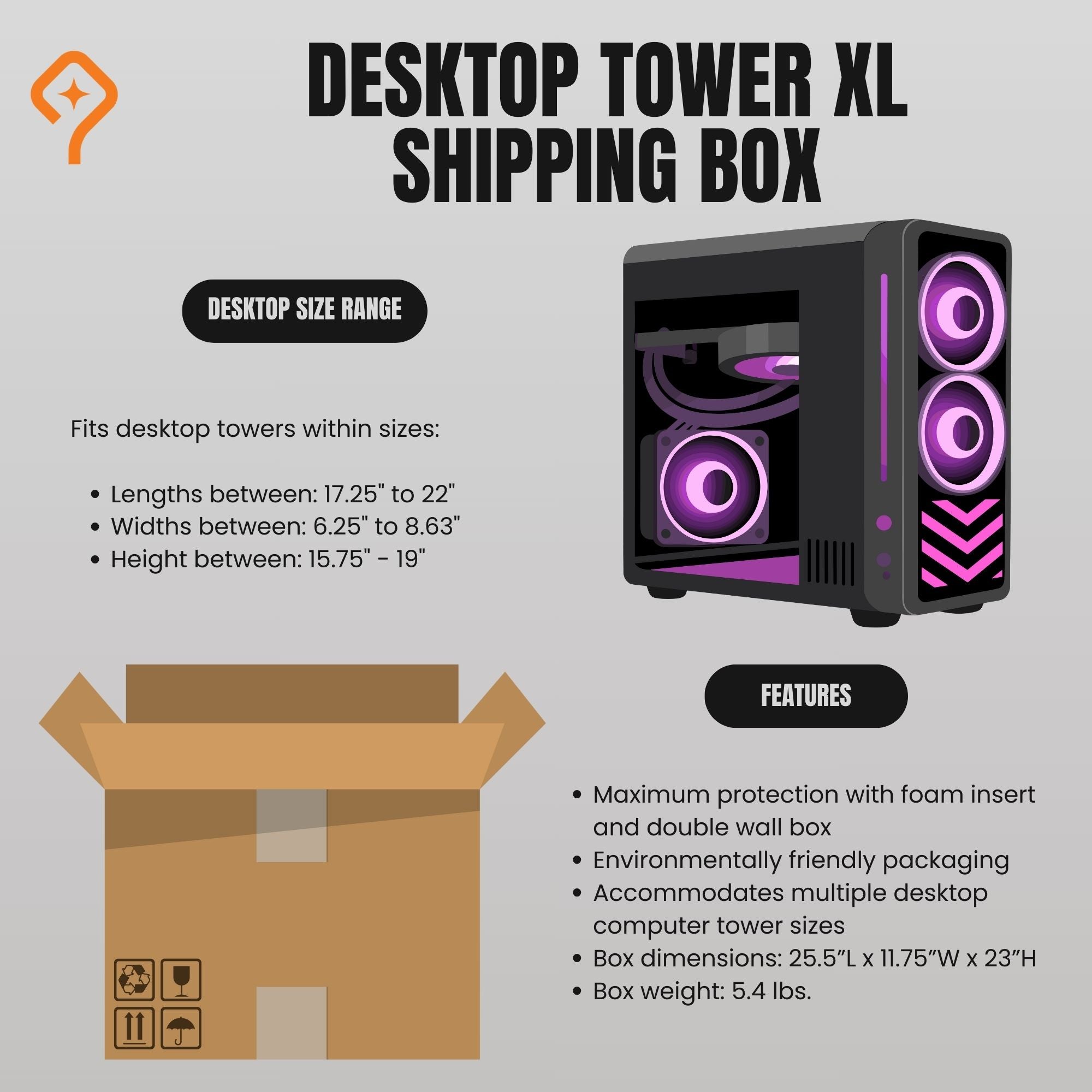 New Computer Hardware Box Desktop Computer Tower XL Shipping Box – EPE USA